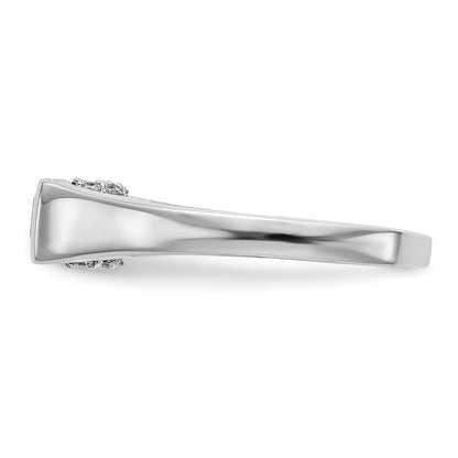 14k White Gold Square Simulated Diamond Engagement Ring