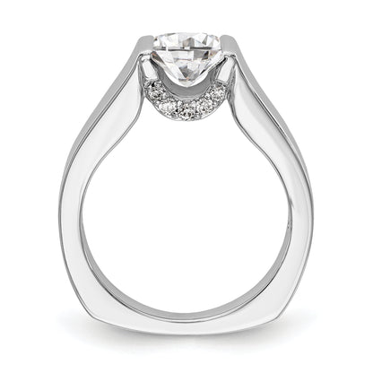 14k White Gold Square Simulated Diamond Engagement Ring