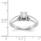 14K White Gold Peg Set Simulated Diamond Engagement Ring