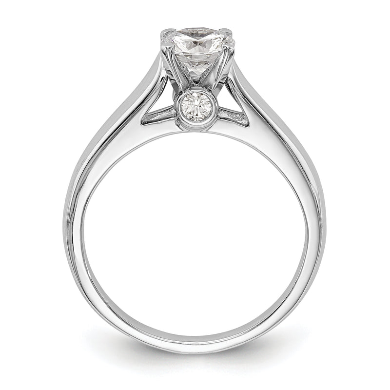 14k White Gold Simulated Diamond Peg Set  Engagement Ring