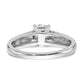 14k White Gold Simulated Diamond Peg Set  Engagement Ring