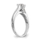 14k White Gold Simulated Diamond Peg Set  Engagement Ring