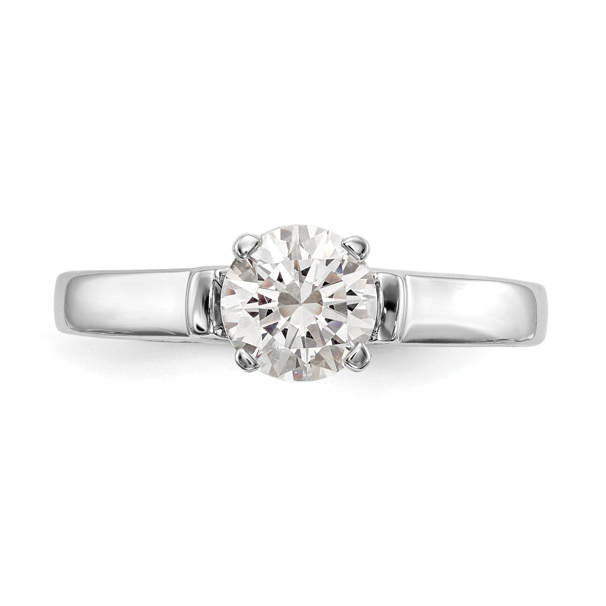 14k White Gold Simulated Diamond Engagement Ring