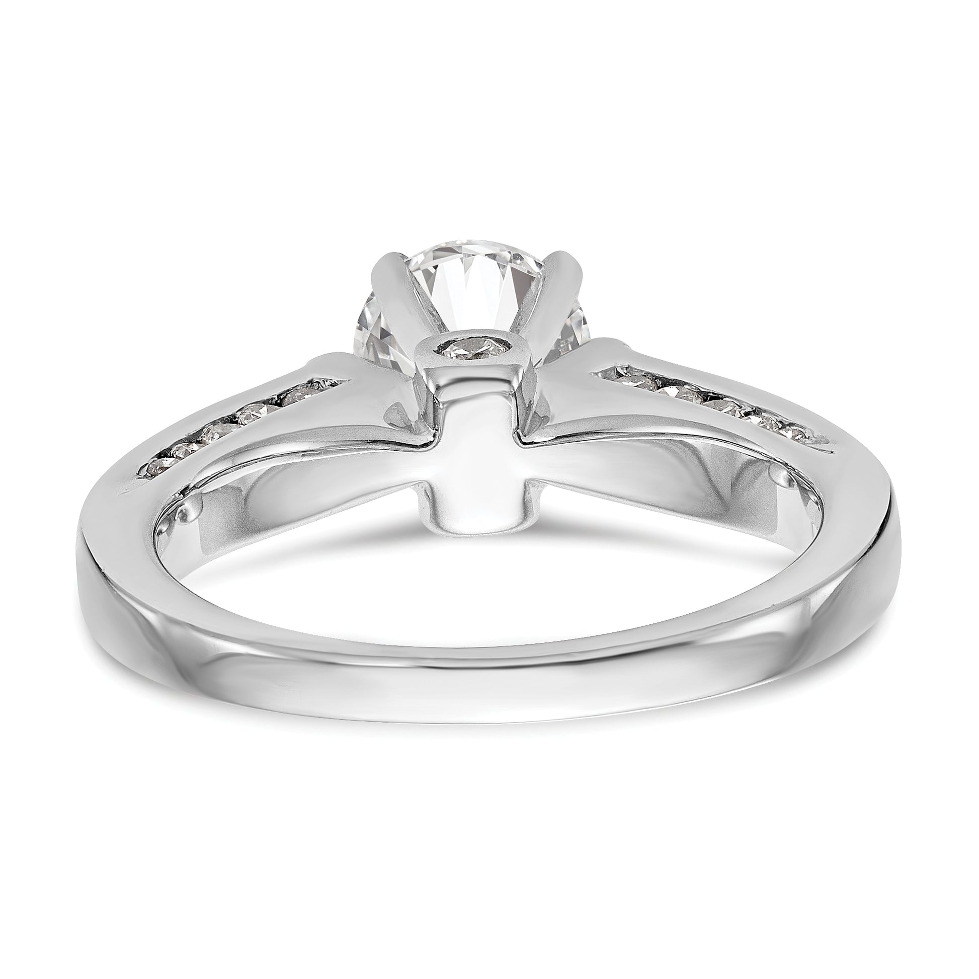 14k White Gold Simulated Diamond Engagement Ring