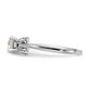 14K White Gold Peg Set Simulated Diamond Engagement Ring