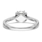 14K White Gold Peg Set Simulated Diamond Engagement Ring