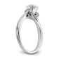 14K White Gold Peg Set Simulated Diamond Engagement Ring