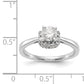 14K White Gold Peg Set Simulated Diamond Engagement Ring