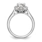 14k White Gold Round Halo Simulated Diamond Engagement Ring
