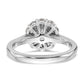 14k White Gold Round Halo Simulated Diamond Engagement Ring