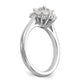 14k White Gold Round Halo Simulated Diamond Engagement Ring