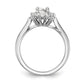 14k White Gold Oval Halo Engagement Simulated Diamond Ring