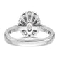 14k White Gold Oval Halo Engagement Simulated Diamond  Ring