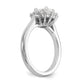14k White Gold Oval Halo Engagement Simulated Diamond Ring