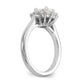 14k White Gold Oval Halo Engagement Simulated Diamond  Ring