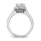 14k White Gold Princess Halo Engagement Simulated Diamond Ring