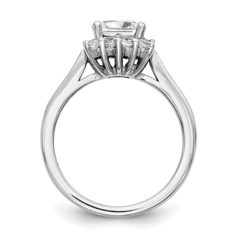 14kw Princess Halo Engagement Simulated Diamond Ring