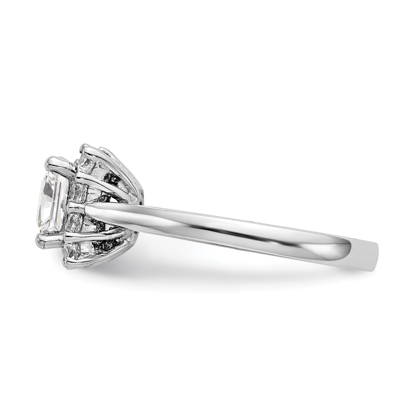 14kw Princess Halo Engagement Simulated Diamond Ring