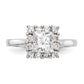 14k White Gold Princess Halo Engagement Simulated Diamond Ring