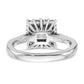 14k White Gold Princess Halo Engagement Simulated Diamond Ring