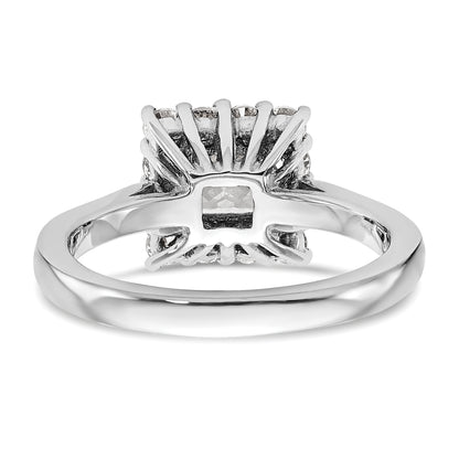 14k White Gold Princess Halo Engagement Simulated Diamond Ring