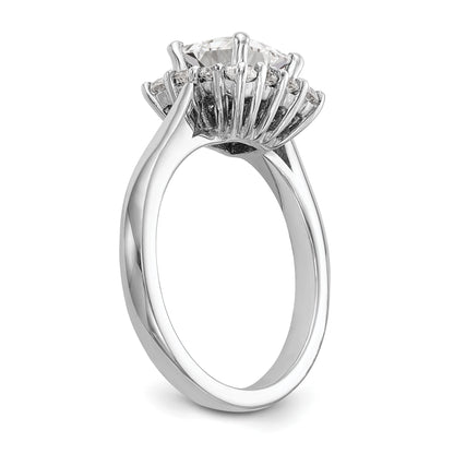 14k White Gold Princess Halo Engagement Simulated Diamond Ring