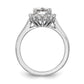 14k White Gold Cushion Halo Engagement Simulated Diamond Ring