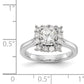 14k White Gold Cushion Halo Engagement Simulated Diamond Ring