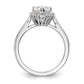 14k White Gold Pear Halo Engagement Simulated Diamond Ring