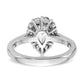 14k White Gold Pear Halo Engagement Simulated Diamond Ring