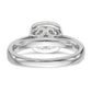 14k White Gold Round Halo Simulated Diamond Engagement Ring