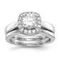 14kWhite Gold Round Halo Simulated Diamond Engagement Ring