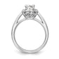 14k White Gold Oval Halo Simulated Diamond Engagement Ring