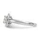 14k White Gold Oval Halo Simulated Diamond Engagement Ring