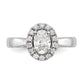 14k White Gold Oval Halo Simulated Diamond Engagement Ring