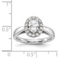 14k White Gold Oval Halo Simulated Diamond Engagement Ring