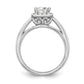 14k White Gold Princess Halo Simulated Diamond Engagement Ring