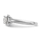 14k White Gold Princess Halo Simulated Diamond Engagement Ring