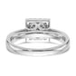 14k White Gold Princess Halo Simulated Diamond Engagement Ring