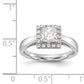 14k White Gold Princess Halo Simulated Diamond Engagement Ring