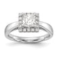 14k White Gold Princess Halo Simulated Diamond Engagement Ring