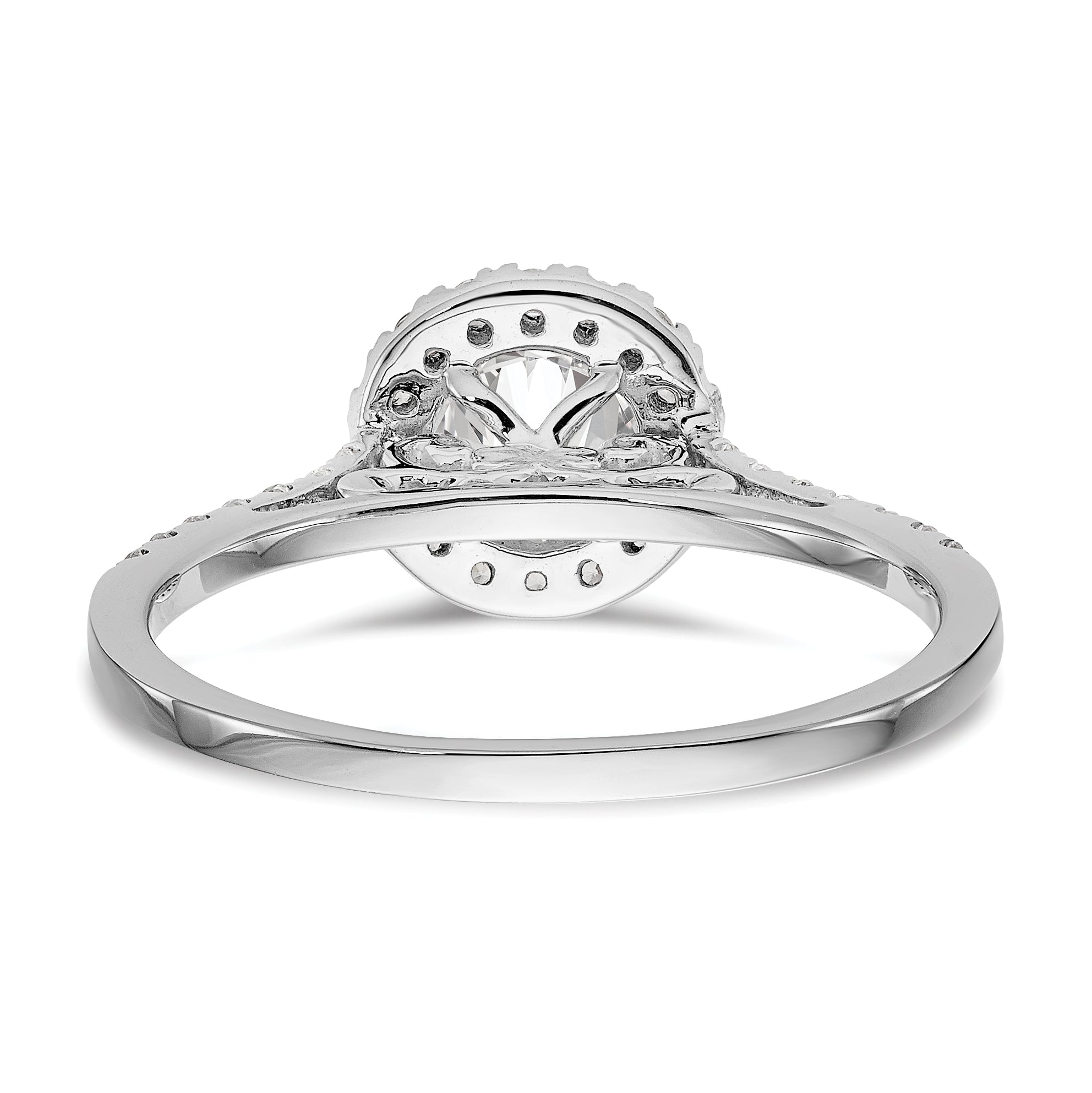 1/4 Ct. Natural Diamond Semi-mount Engagement Ring in 14K White Gold - All Diamond