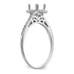 1/4 Ct. Natural Diamond Semi-mount Engagement Ring in 14K White Gold - All Diamond
