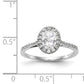 1/3 Ct. Natural Diamond Semi-mount Oval Halo Engagement Ring in 14K White Gold