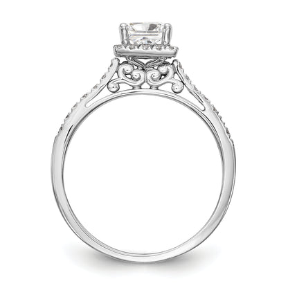 1/3 Ct. Ct. Natural Princess Cut Diamond Semi-mount Engagement Ring in 14K White Gold (Center Diamond is not Included)