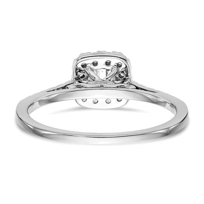 14k White Gold Cushion Halo Simulated Diamond Engagement Ring