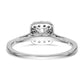14k White Gold Cushion Halo Simulated Diamond Engagement Ring