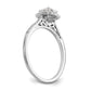 14k White Gold Cushion Halo Simulated Diamond Engagement Ring