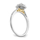 14k Two-tone Cushion Halo Simulated Diamond Engagement Ring