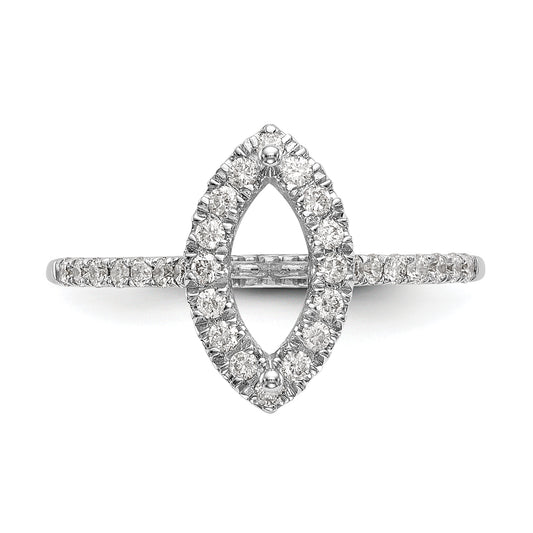 1/3 Ct. Natural Marquise Cut Diamond Semi-mount Engagement Ring in 14K White Gold